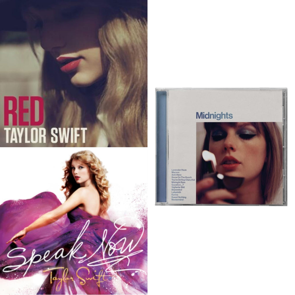 Midnights (X) (Moonstone Blue CD) & Speak Now & Red