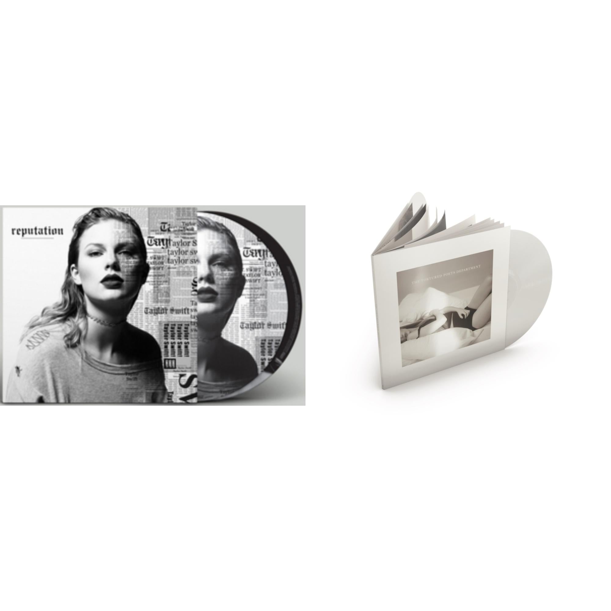 Taylor Swift - Tortured Poets Department (X) (Ghosted White Vinyl/2LP/Manuscript- Bonus Track) & Reputation (Picture Disc)