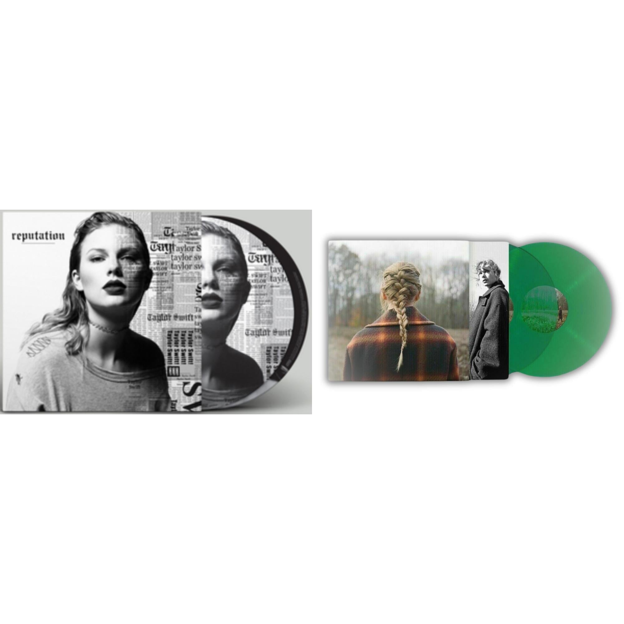 Taylor Swift - Taylor Swift - Evermore (Translucent Green Vinyl/2LP) & Reputation (Picture Disc)