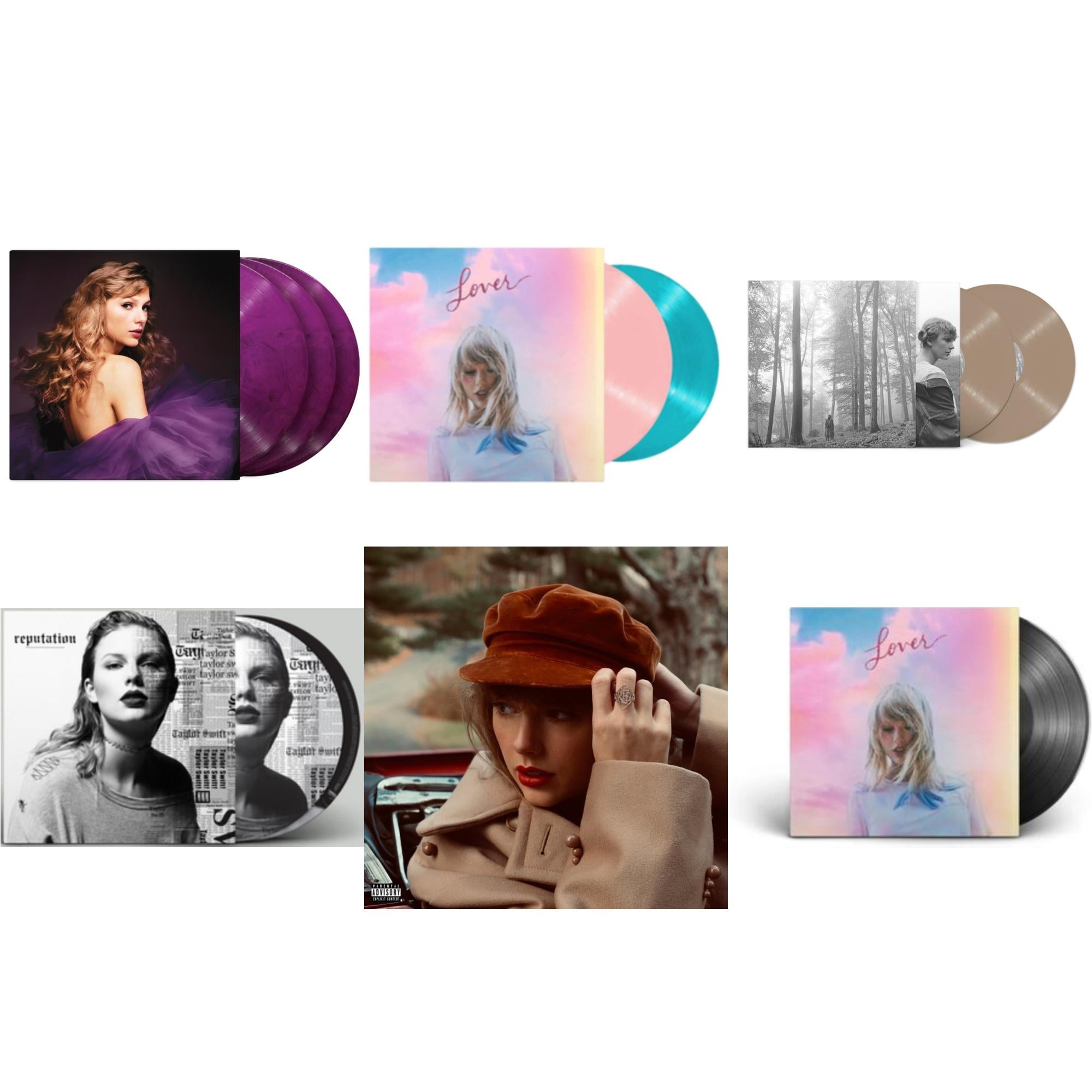 Taylor Swift - Folklore (X) (Beige Vinyl/2LP) & Red (Taylor's Version) (4LP) & Speak Now (Taylor's Version) (Orchid Marbled Vinyl/3LP) & Lover (2LP) & Lover & Reputation (Picture Disc)