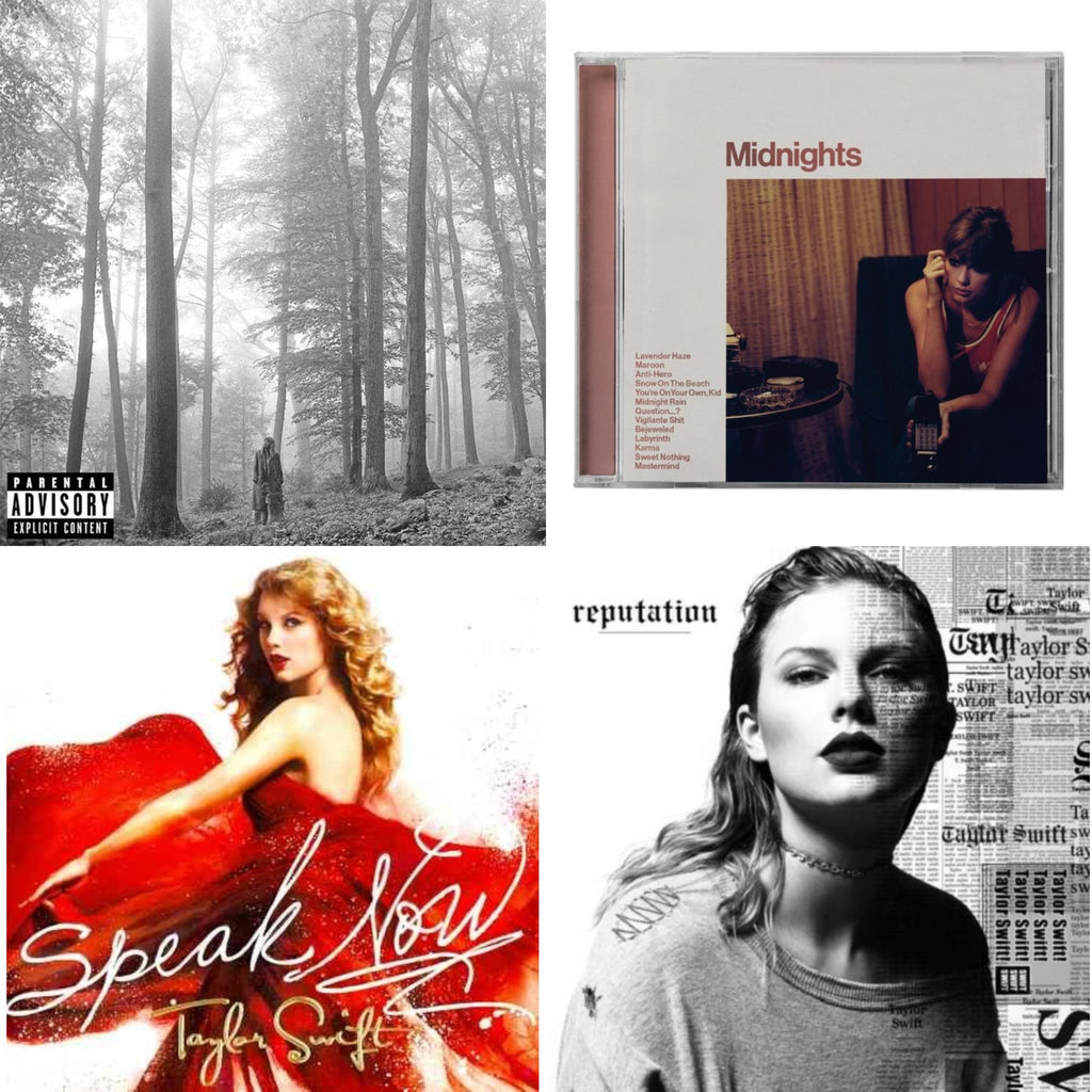 Taylor Swift - Folklore (X) & Midnights (X) (Blood Moon CD) & Speak Now & Reputation