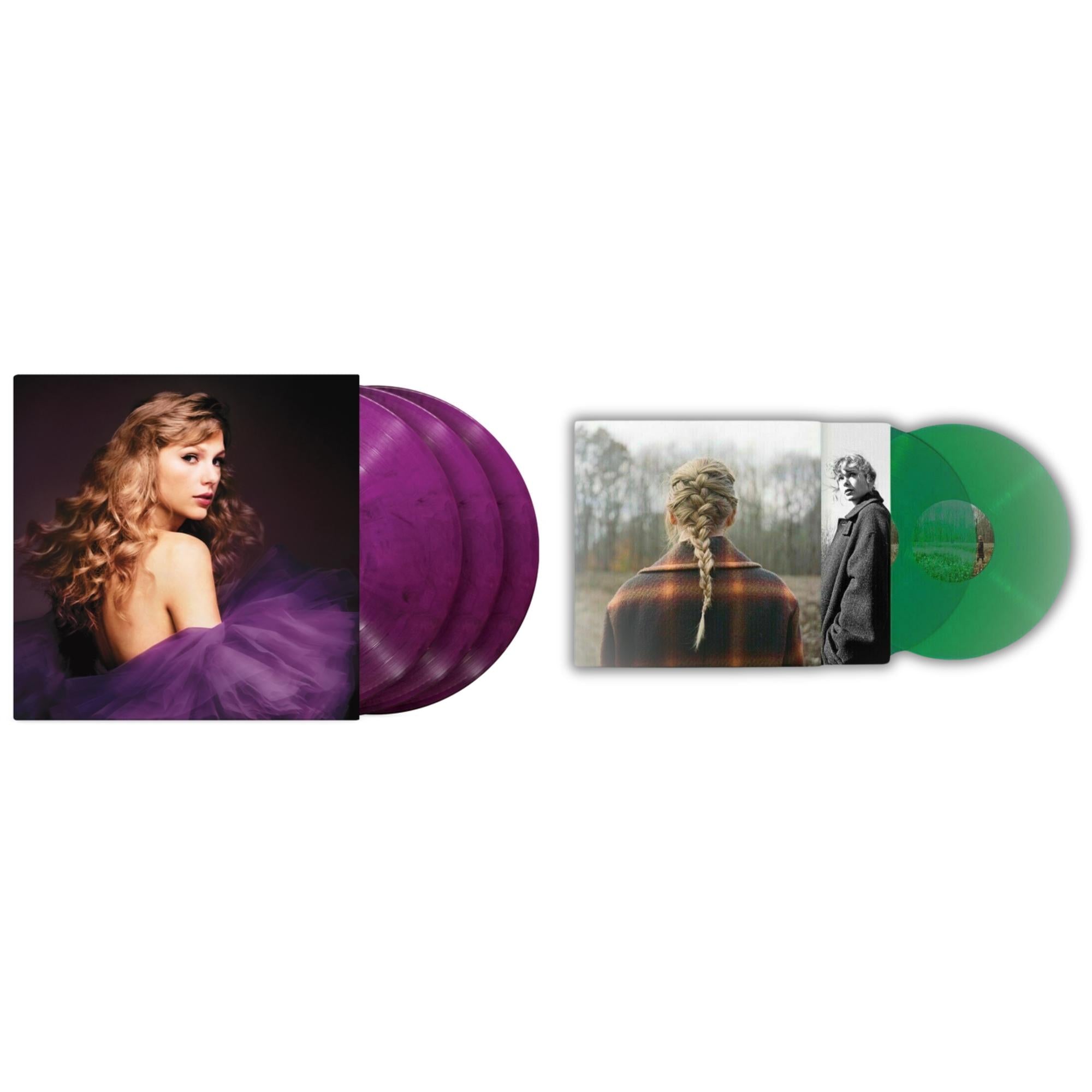 Taylor Swift - Evermore (Translucent Green Vinyl/2LP) & Speak Now (Taylor's Version) (Orchid Marbled Vinyl/3LP)