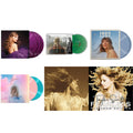 Taylor Swift - Evermore (Translucent Green Vinyl/2LP) & Fearless (Taylor's Version) (Gold Vinyl/3LP) & Speak Now (Taylor's Version) (Orchid Marbled Vinyl/3LP) & 1989 (Taylor's Version) (2LP/Crystal Skies Blue Vinyl) & Lover & Fearless Platinum Edition