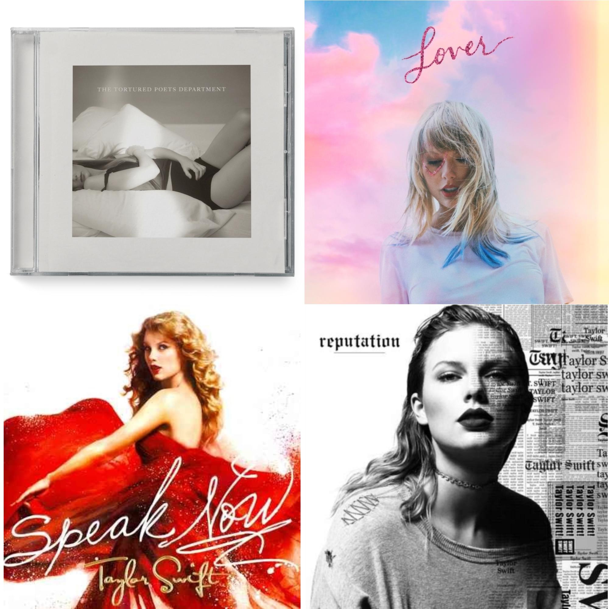 Taylor Swift - Tortured Poets Department (X) (Manuscript- Bonus Track) & Lover (Deluxe) (Version 4) & Speak Now & Reputation - CD Bundle