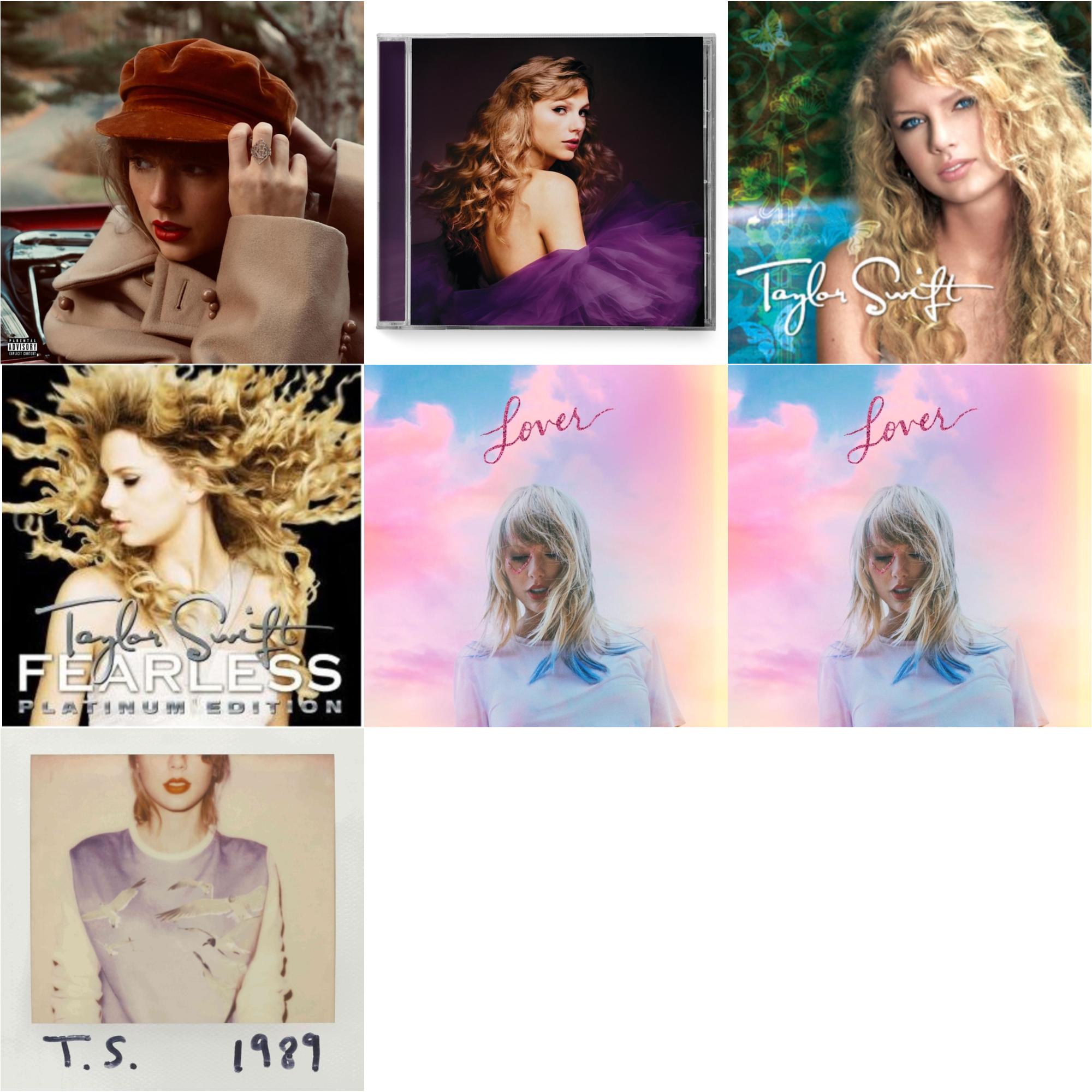 Taylor Swift - Red (Taylor's Version) (Edited) (2CD) & Speak Now (Taylor's Version) (2CD) & Taylor Swift & Fearless & Lover (Deluxe) (Version 1) & Lover (Deluxe) (Version 2) & 1989