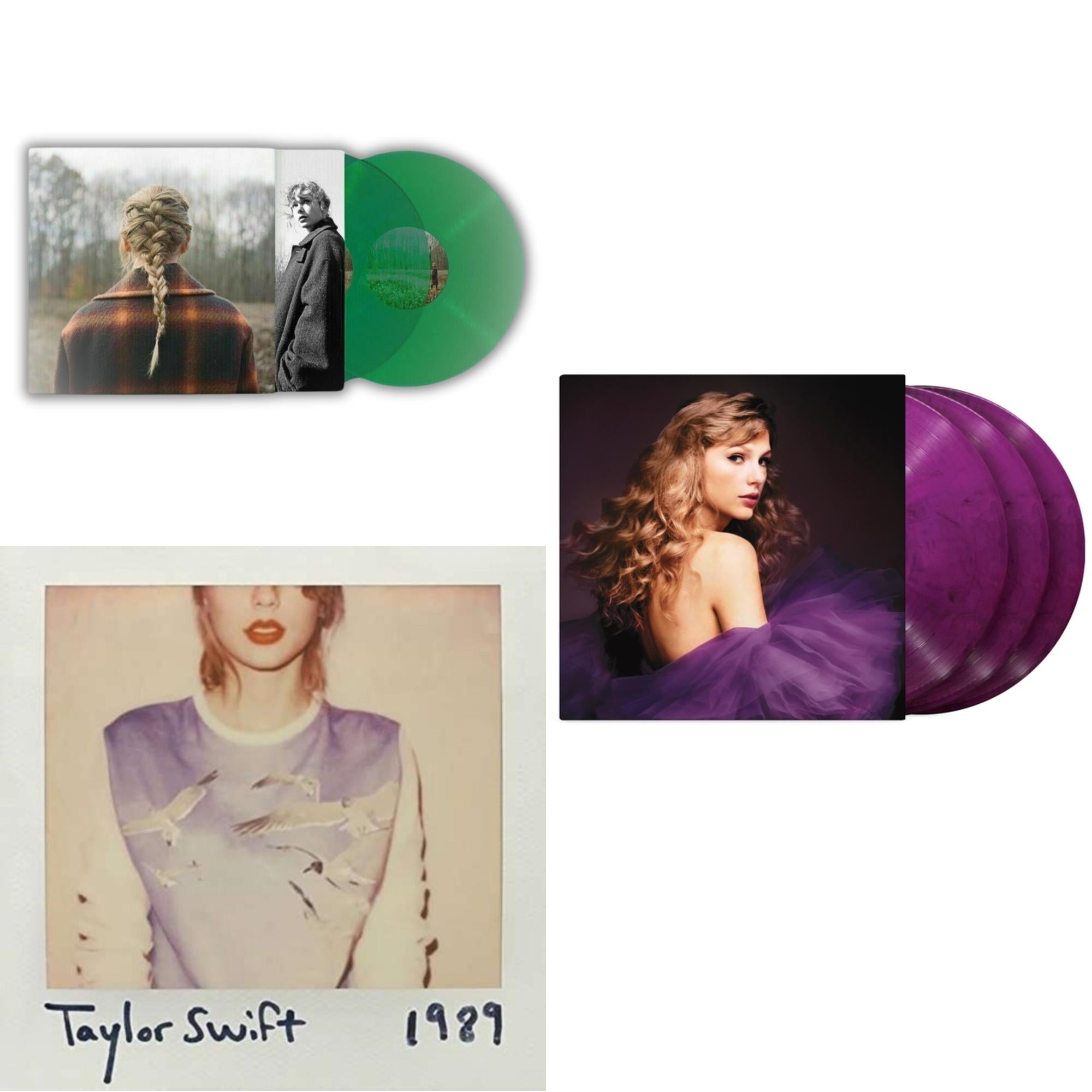 Taylor Swift - Evermore (Translucent Green Vinyl/2LP) & Speak Now (Taylor's Version) (Orchid Marbled Vinyl/3LP) & 1989
