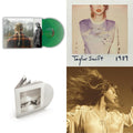 Taylor Swift - Evermore (Translucent Green Vinyl/2LP) & Fearless (Taylor's Version) (Gold Vinyl/3LP) & Tortured Poets Department (X) (Ghosted White Vinyl/2LP/Manuscript- Bonus Track) & 1989