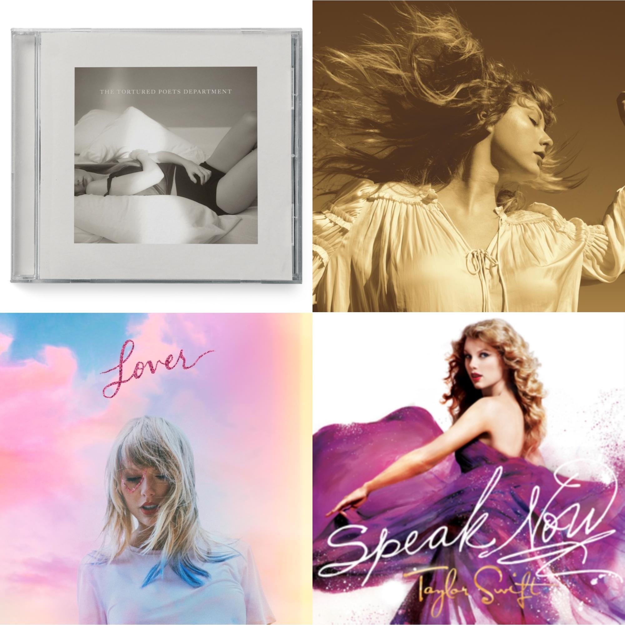 Taylor Swift - Fearless (Taylor's Version) (2CD) & Tortured Poets Department (X) (Manuscript- Bonus Track) & Speak Now & Lover (Deluxe) (Version 4)