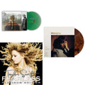 Taylor Swift - Evermore (Translucent Green Vinyl/2LP) & Midnights (X) (Mahogany Color LP Vinyl) & Fearless Platinum Edition