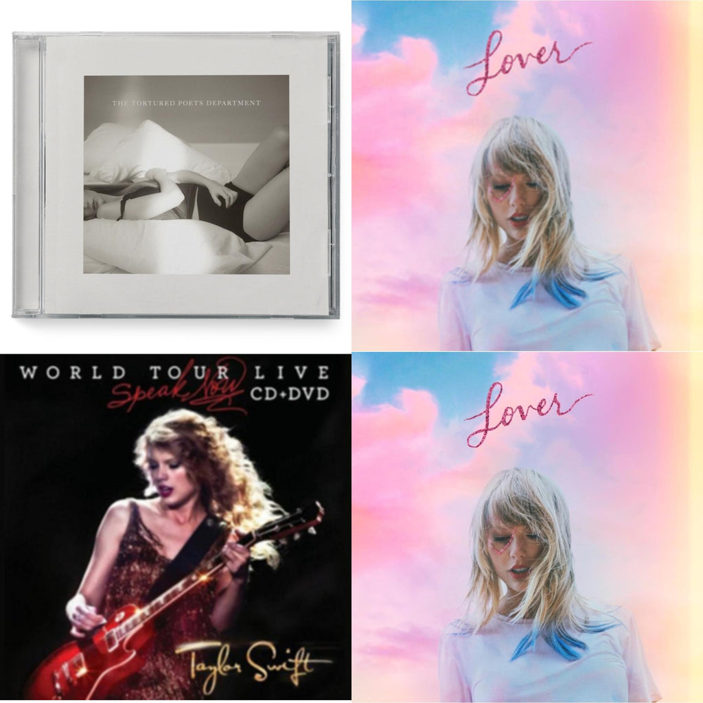 Tortured Poets Department (X) (Manuscript- Bonus Track) & Speak Now World Tour Live (CD/DVD) & Lover (Deluxe) (Version 2) & Lover