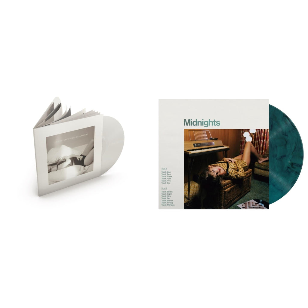 Midnights (X) (Jade Green LP Vinyl) & Tortured Poets Department (X) (Ghosted White Vinyl/2LP/Manuscript- Bonus Track)