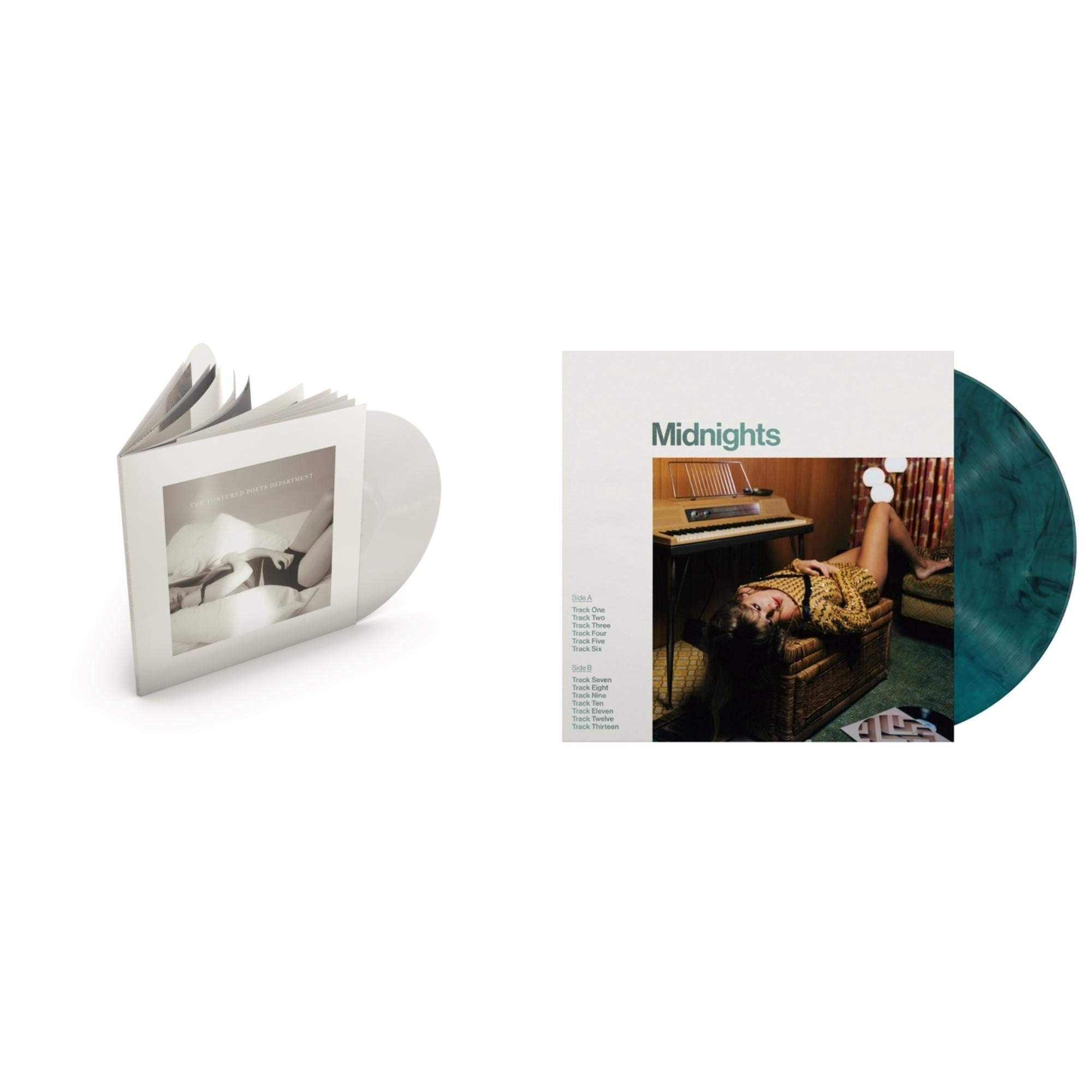 Midnights (X) (Jade Green LP Vinyl) & Tortured Poets Department (X) (Ghosted White Vinyl/2LP/Manuscript- Bonus Track)