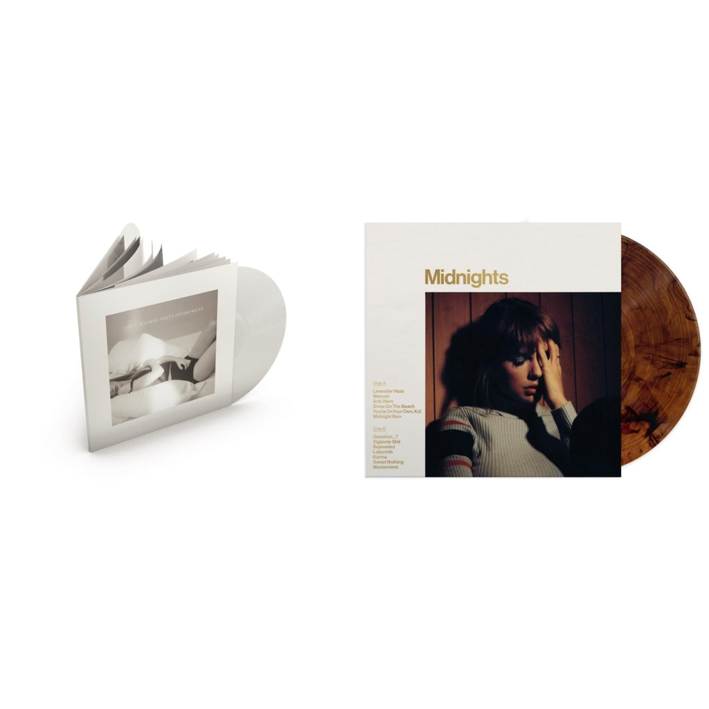 Midnights (X) (Mahogany Color LP Vinyl) & Tortured Poets Department (X) (Ghosted White Vinyl/2LP/Manuscript- Bonus Track)