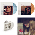 Midnights (X) (Moonstone Blue LP Vinyl) & Midnights (X) (Blood Moon LP Vinyl) & Tortured Poets Department (X) (Ghosted White Vinyl/2LP/Manuscript- Bonus Track) & Red