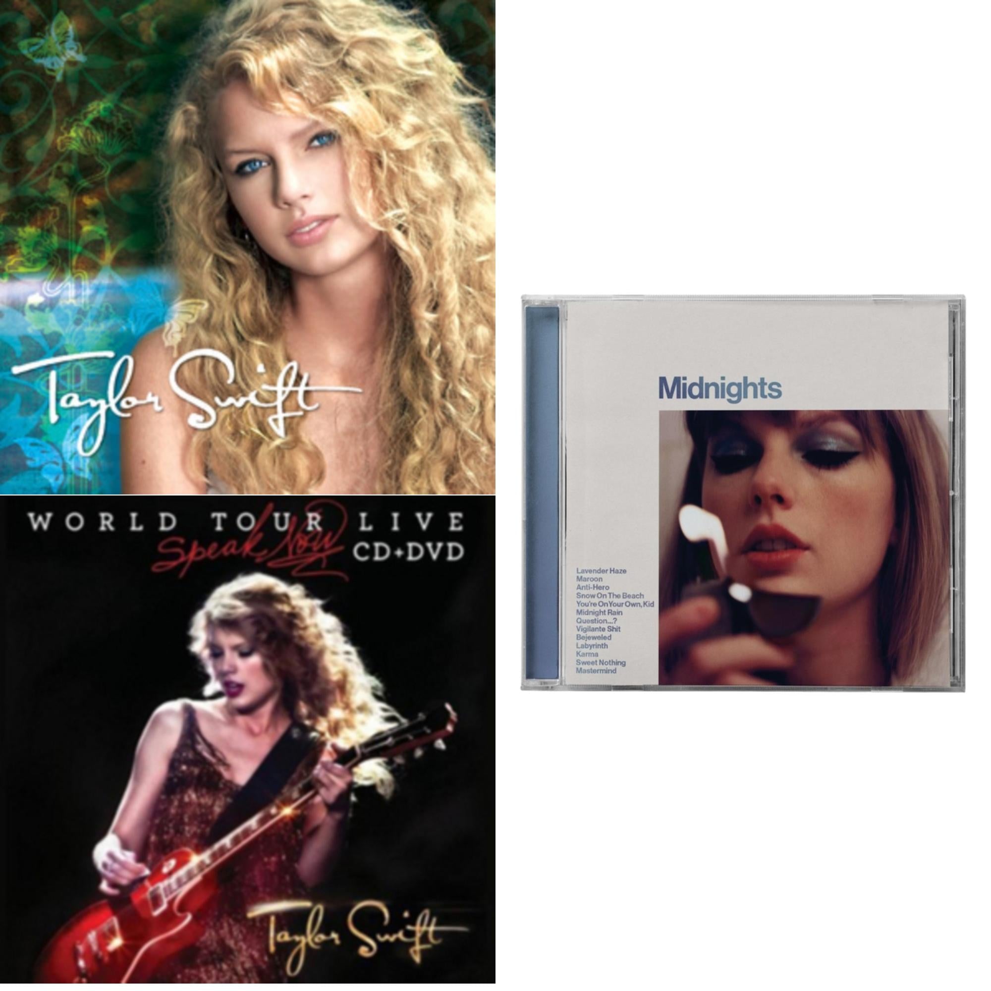 Taylor Swift - Midnights (X) (Moonstone Blue CD) & Taylor Swift & Speak Now World Tour Live (CD/DVD)