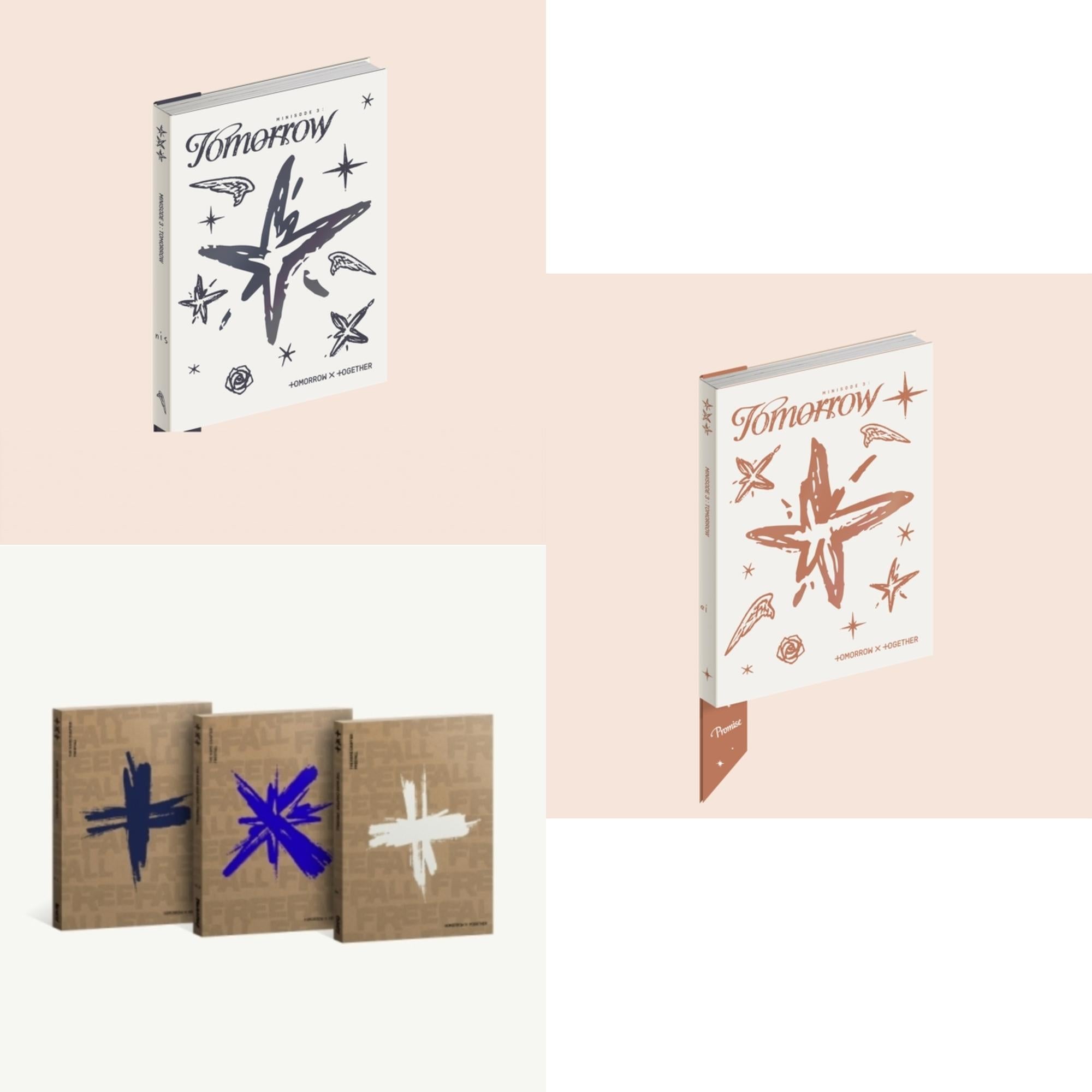 Tomorrow X Together - Minisode 3: Tomorrow (Ethereal Ver.) & Minisode 3: Tomorrow (Promise Ver.) & Freefall (Reality/Melacholy/Clarity Ver.) - CD Bundle