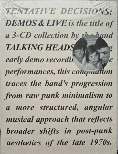 Talking Heads – Tentative Decisions: Demos & Live (LP and 7" Vinyl) Vinyl Record