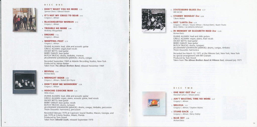 The Allman Brothers Band – Gold (2-CD) Music CD