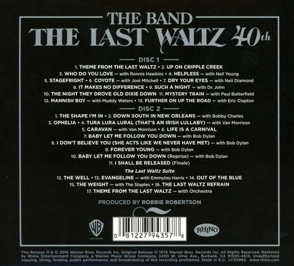 The Band – The Last Waltz: 40th Anniversary Edition Music CD