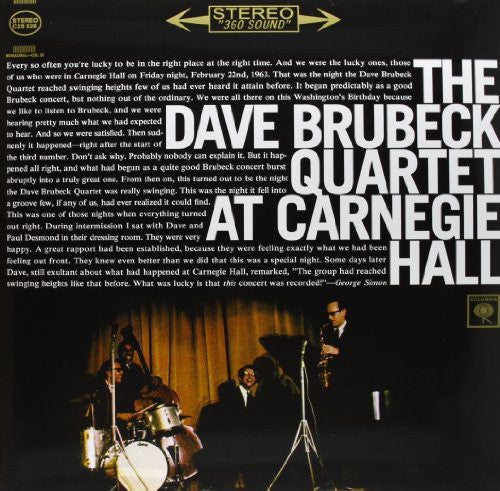 The Dave Brubeck Quartet – At Carnegie Hall (2-LP Vinyl) Vinyl Record