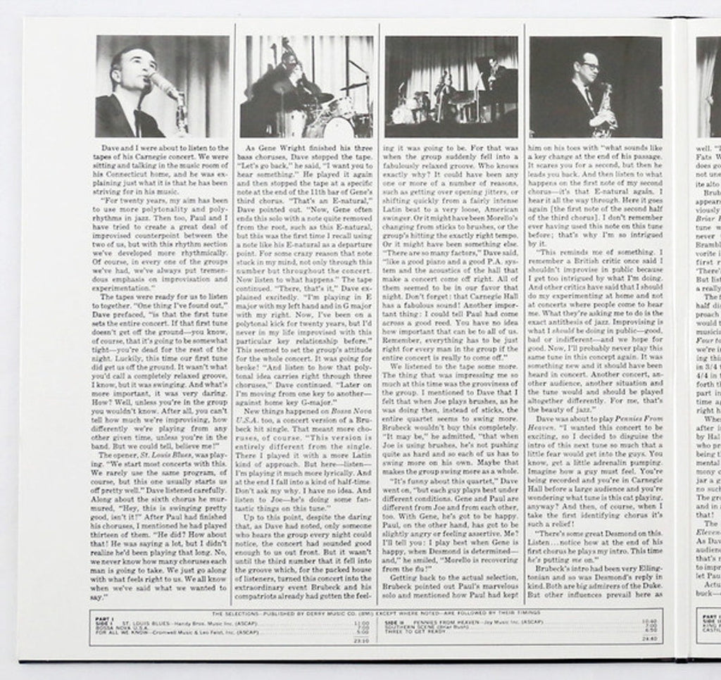 The Dave Brubeck Quartet – At Carnegie Hall (2-LP Vinyl) Vinyl Record