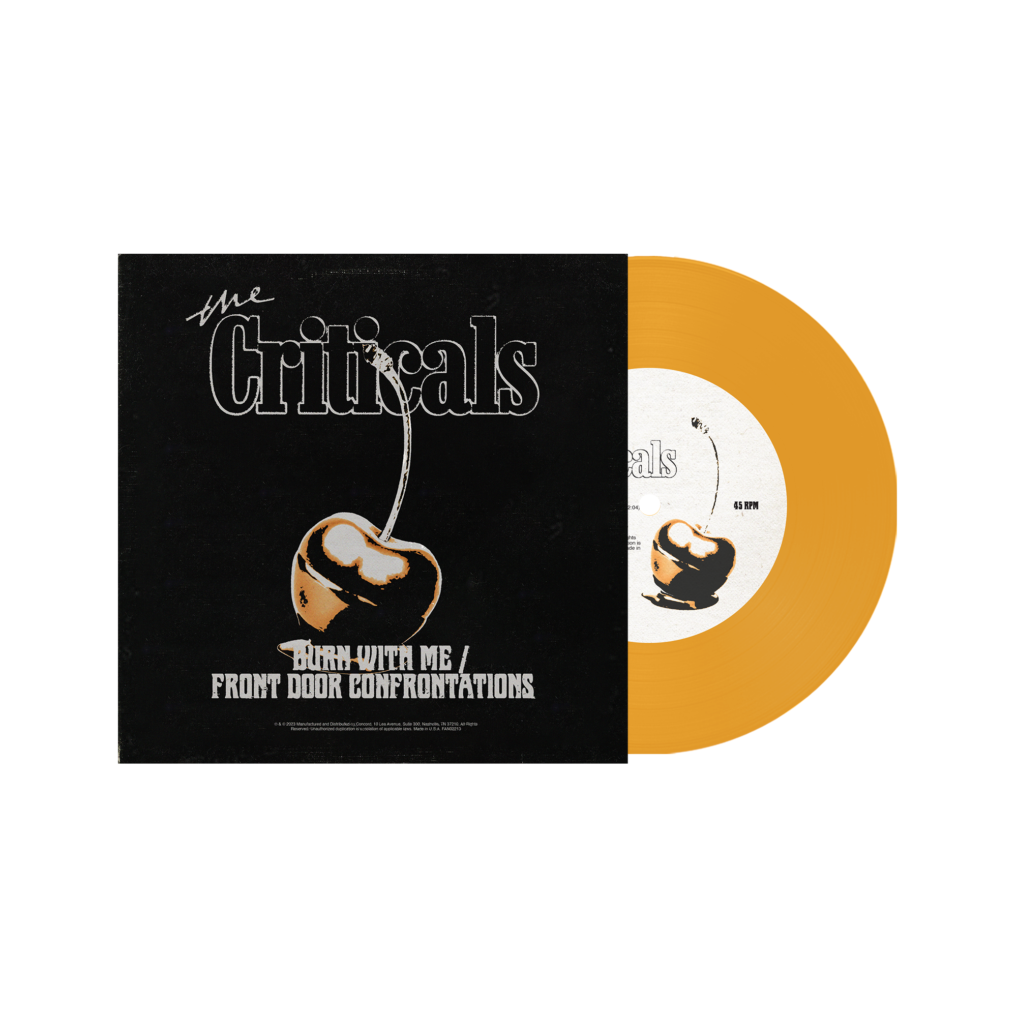 Burn With Me / Front Door Confrontations - Yellow Vinyl Record 7”