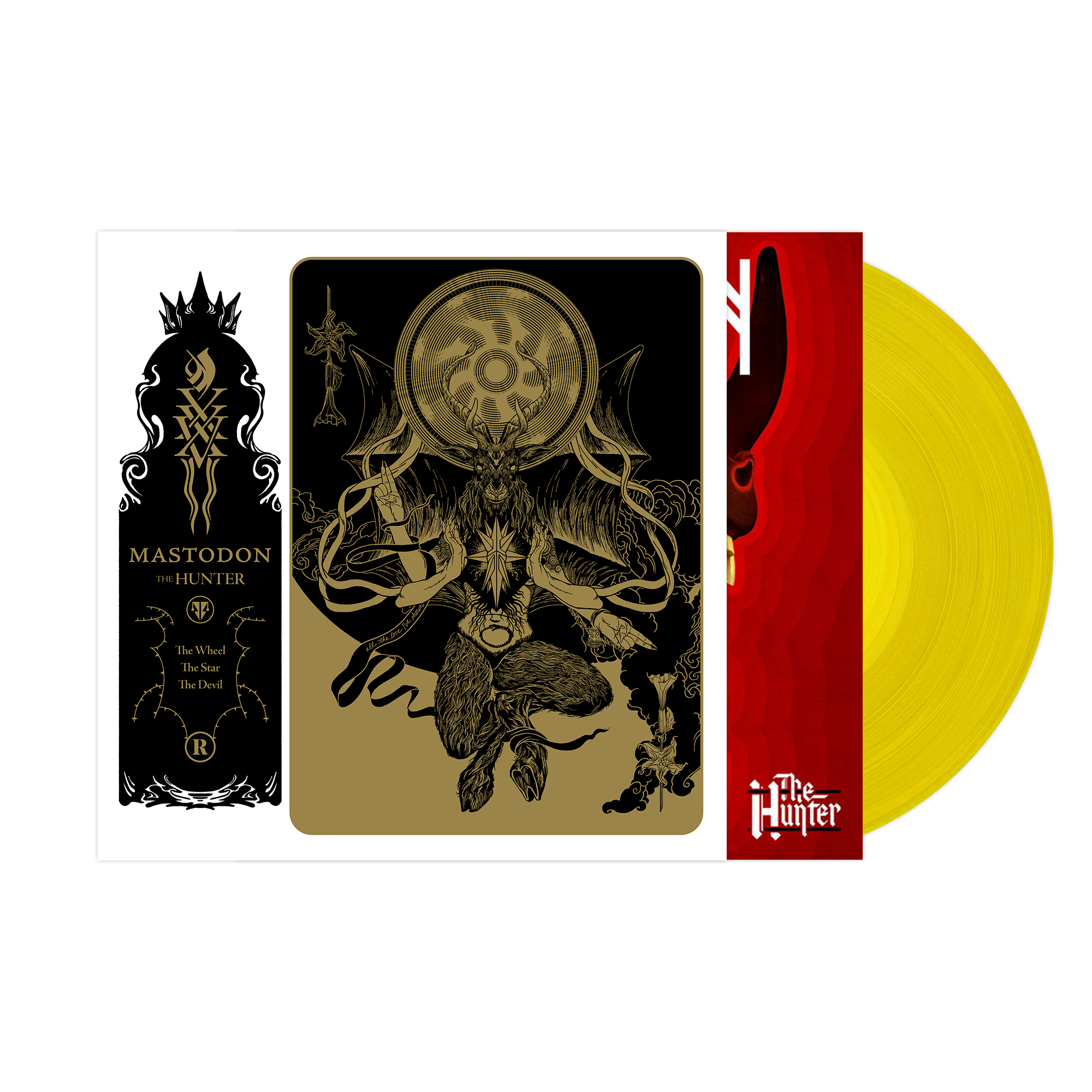 Mastodon - The Hunter LP (Exclusive Yellow Vinyl) + Signed 12" x 12" Paul Romano Print Vinyl Record