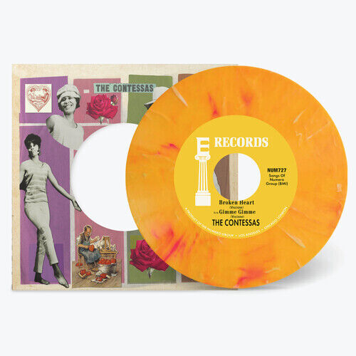 The Contessas - Broken Heart B/w Gimme Gimme [Peach/White Marble]