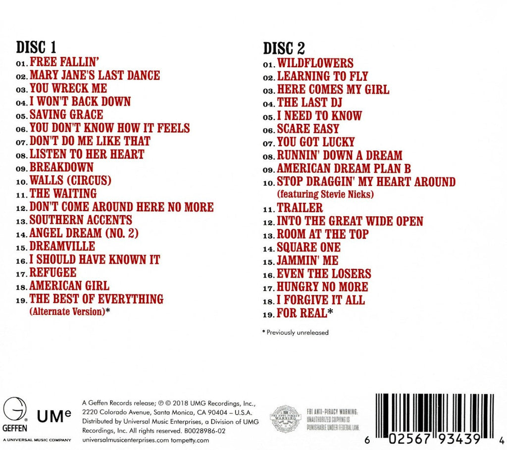 Tom Petty – The Best Of Everything: The Definitive Career Spanning Hits Collection (2-CD) Music CD