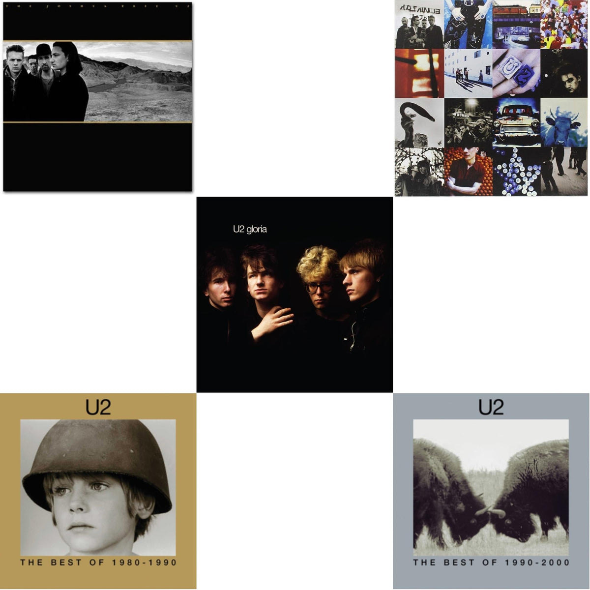 Gloria (40Th Anniversary/180G/Transparent Yellow LP Vinyl) & Joshua Tree & Achtung Baby (180G/2 LP) & Best Of 1980-1990 (180G/2 LP) & Best Of 1990-2000 (2LP)