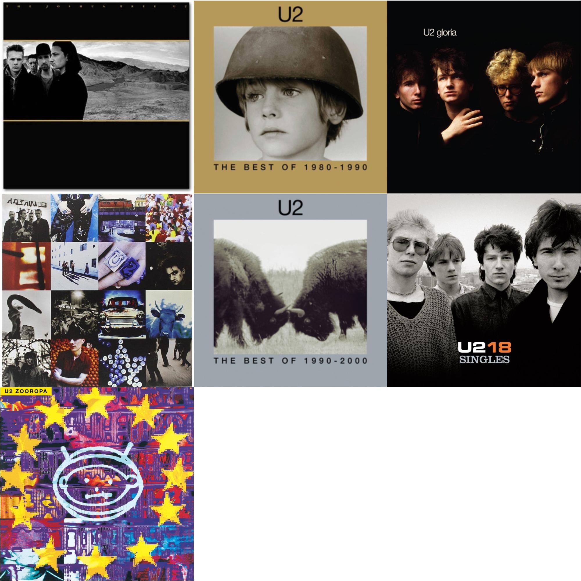 Gloria (40Th Anniversary/180G/Transparent Yellow LP Vinyl) & Zooropa (Transparent Yellow/2LP) & U218 Singles & Joshua Tree & Achtung Baby (180G/2 LP) & Best Of 1980-1990 (180G/2 LP) & Best Of 1990-2000 (2LP)