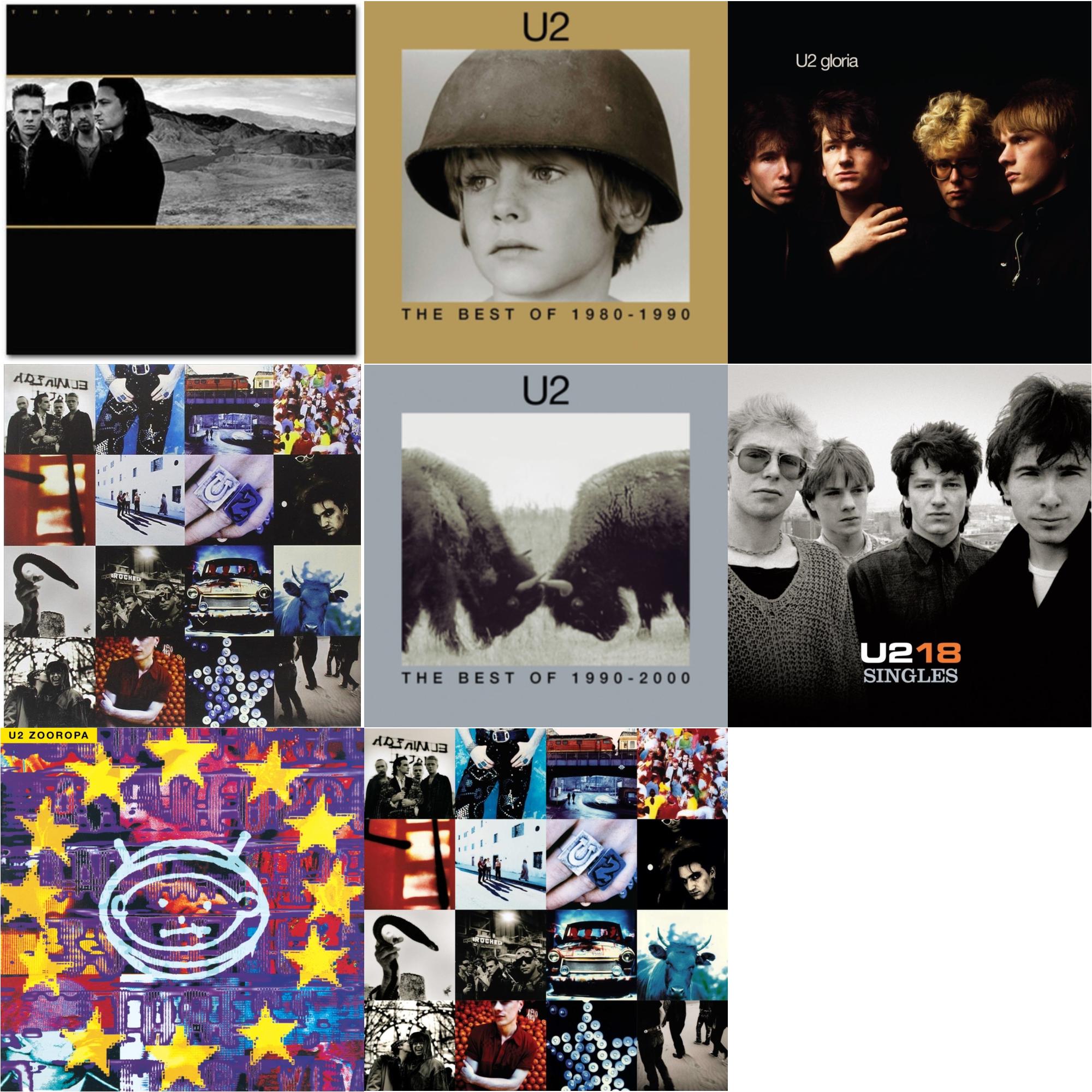 U2 - Joshua Tree & Best Of 1980-1990 (180G/2 LP) & Gloria (40Th Anniversary/180G/Transparent Yellow LP Vinyl) (Rsd) & Achtung Baby (180G/2 LP) & Best Of 1990-2000 (2LP) & U218 Singles & Zooropa (Transparent Yellow/2LP) & Achtung Baby (30Th