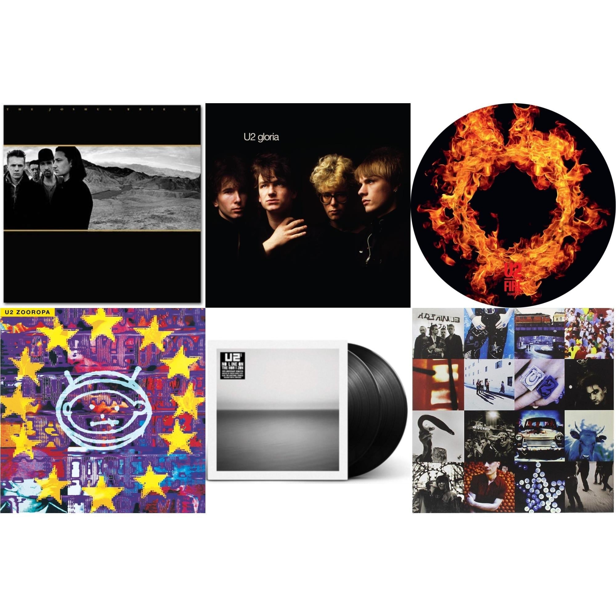 Fire (40Th Anniversary Edition/Picture Disc) & Gloria (40Th Anniversary/180G/Transparent Yellow LP Vinyl) & Zooropa (Transparent Yellow/2LP) & Joshua Tree & Achtung Baby (180G/2 LP) & No Line On The Horizon (2 LP)