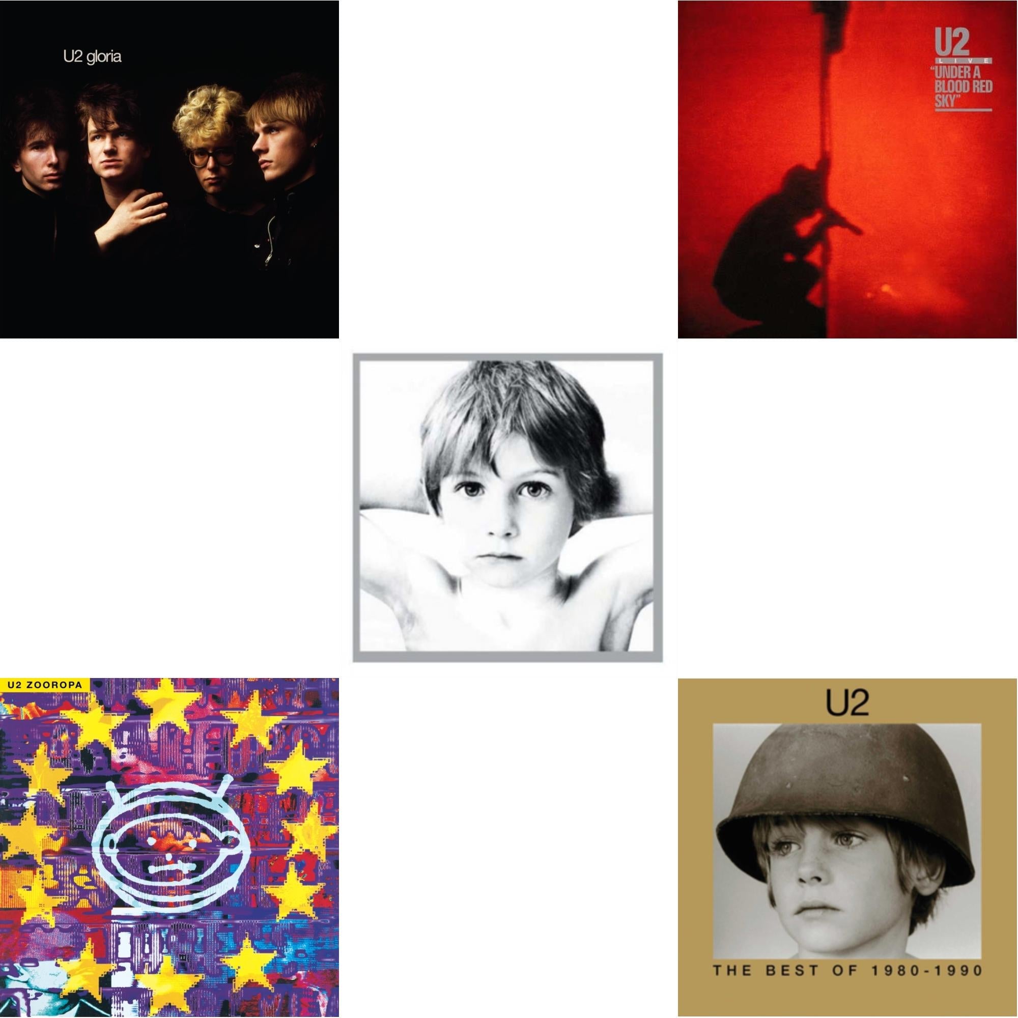 Gloria (40Th Anniversary/180G/Transparent Yellow LP Vinyl) & Zooropa (Transparent Yellow/2LP) & Boy & Under A Blood Red Sky & Best Of 1980-1990 (180G/2 LP)