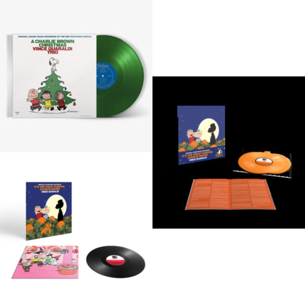 Charlie Brown Christmas (Green LP Vinyl) & It's The Great Pumpkin, Charlie Brown (45RPM) & It's The Great Pumpkin, Charlie Brown (Translucent Orange Pumpkin Shaped 33 1/3RPM LP Vinyl)