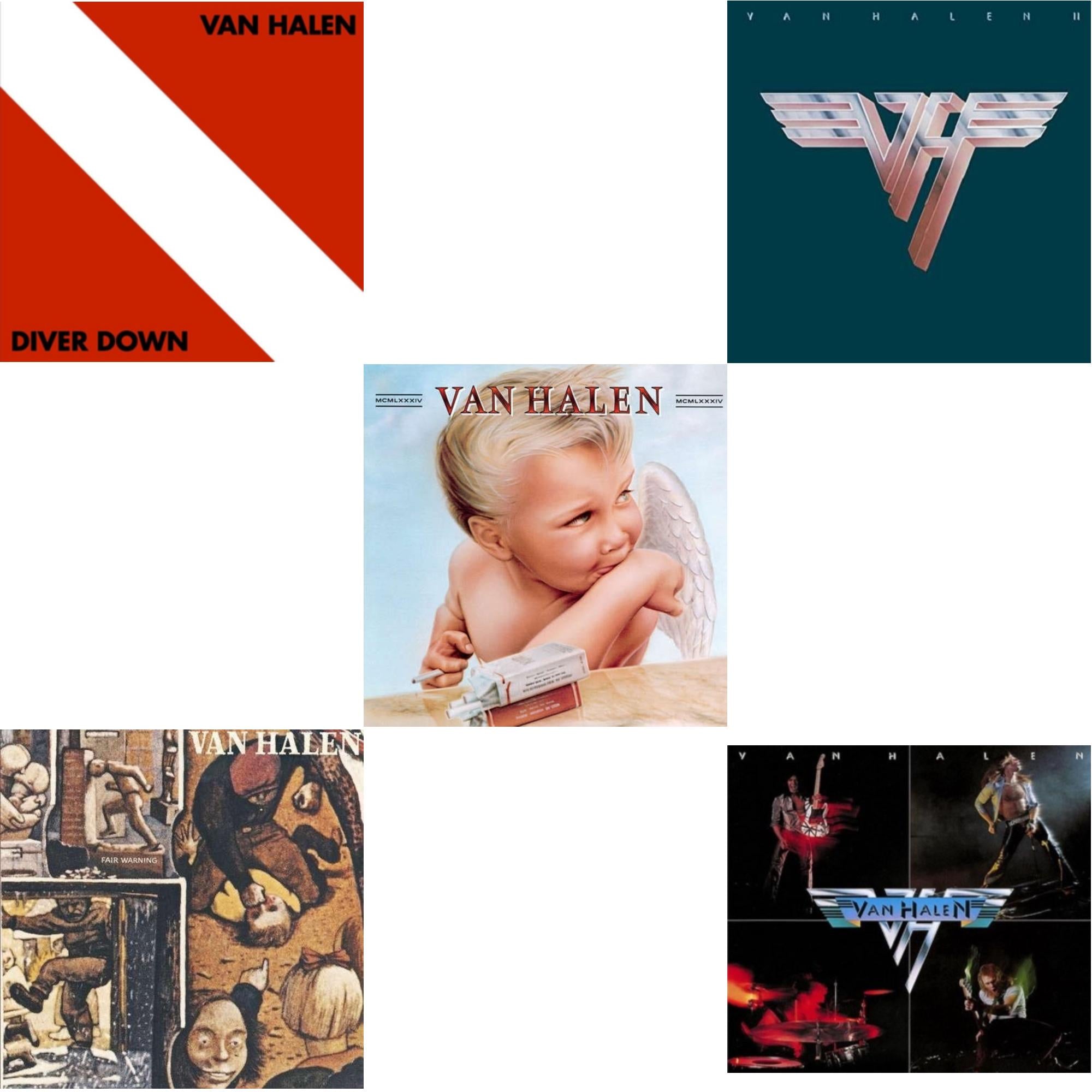 Van Halen - Diver Down & Fair Warning & 1984 & Van Halen Ii (180G/Remastered) & Van Halen (Digitally Remastered) - LP Vinyl Bundle