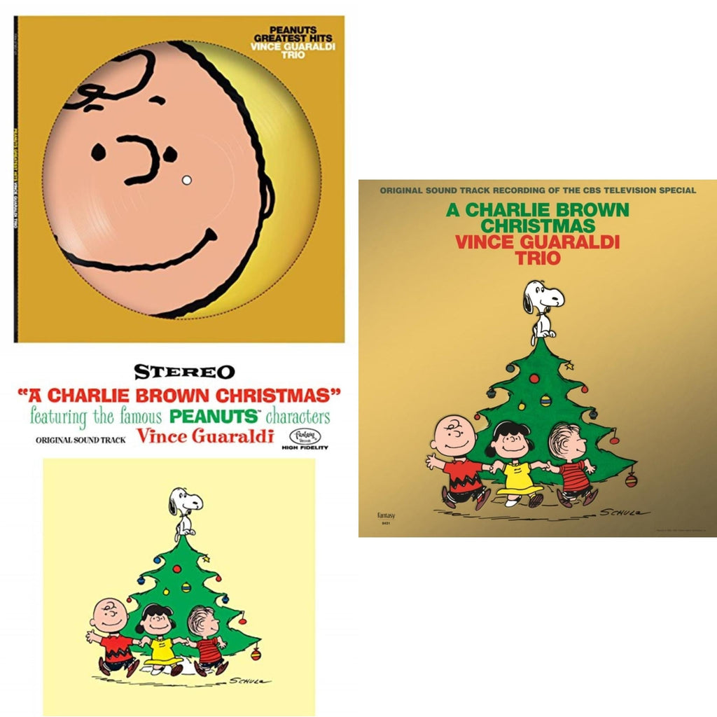 Vince Trio Guaraldi - Peanuts Greatest Hits (Picdisc) & Charlie Brown Christmas (180G) & Charlie Brown Christmas (2022 Gold Foil Edition) - LP Vinyl Bundle