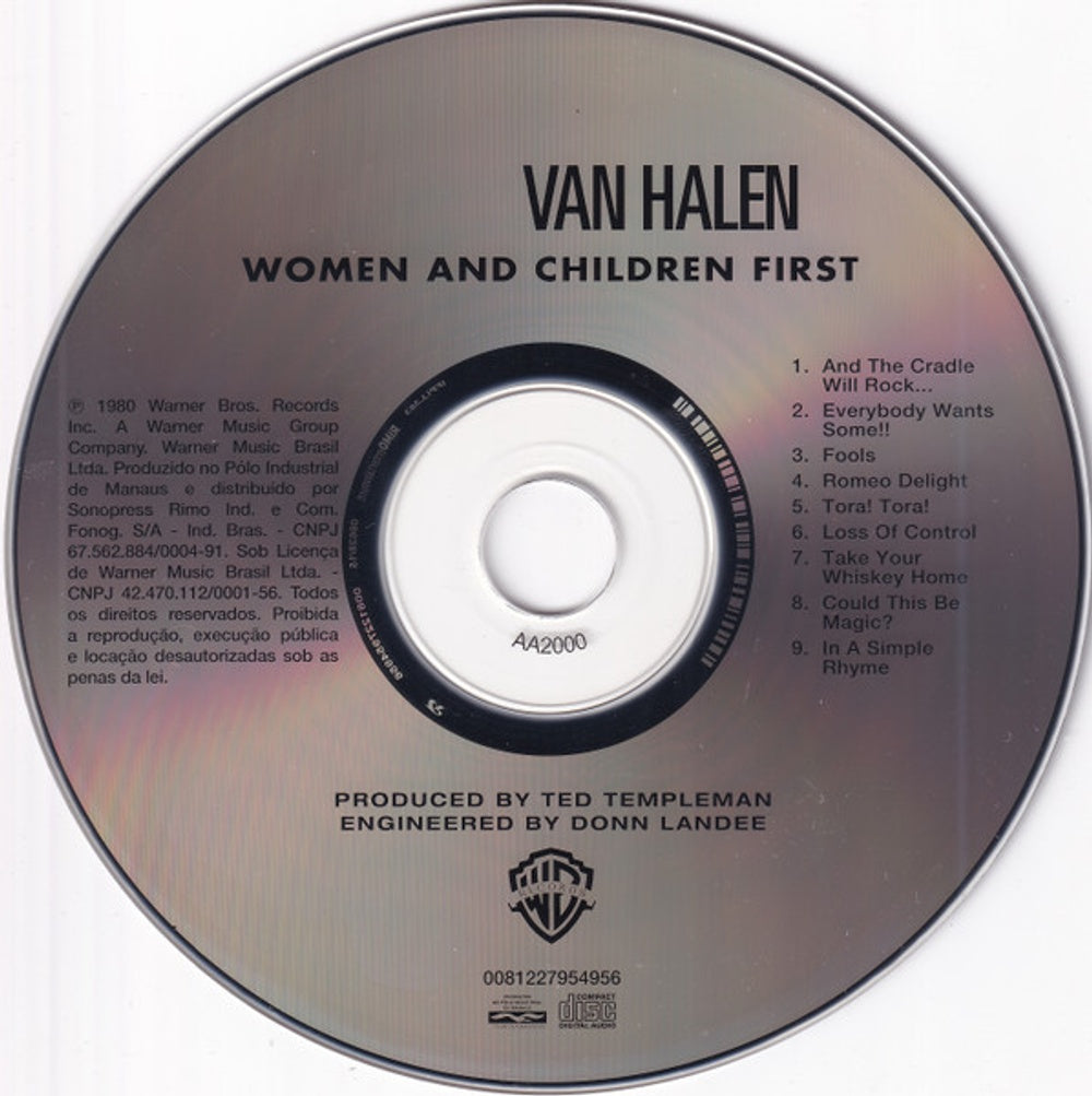Van Halen – Women and Children First Music CD