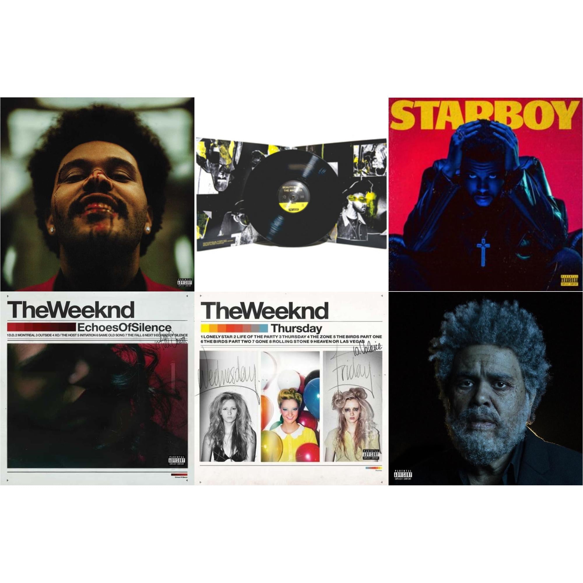 Weeknd - After Hours (X) (2LP) & Beauty Behind The Madness (X) & Starboy (2LP/Translucent Red Vinyl/Gatefold) & Echoes Of Silence & Thursday & Dawn Fm (X) (2LP)