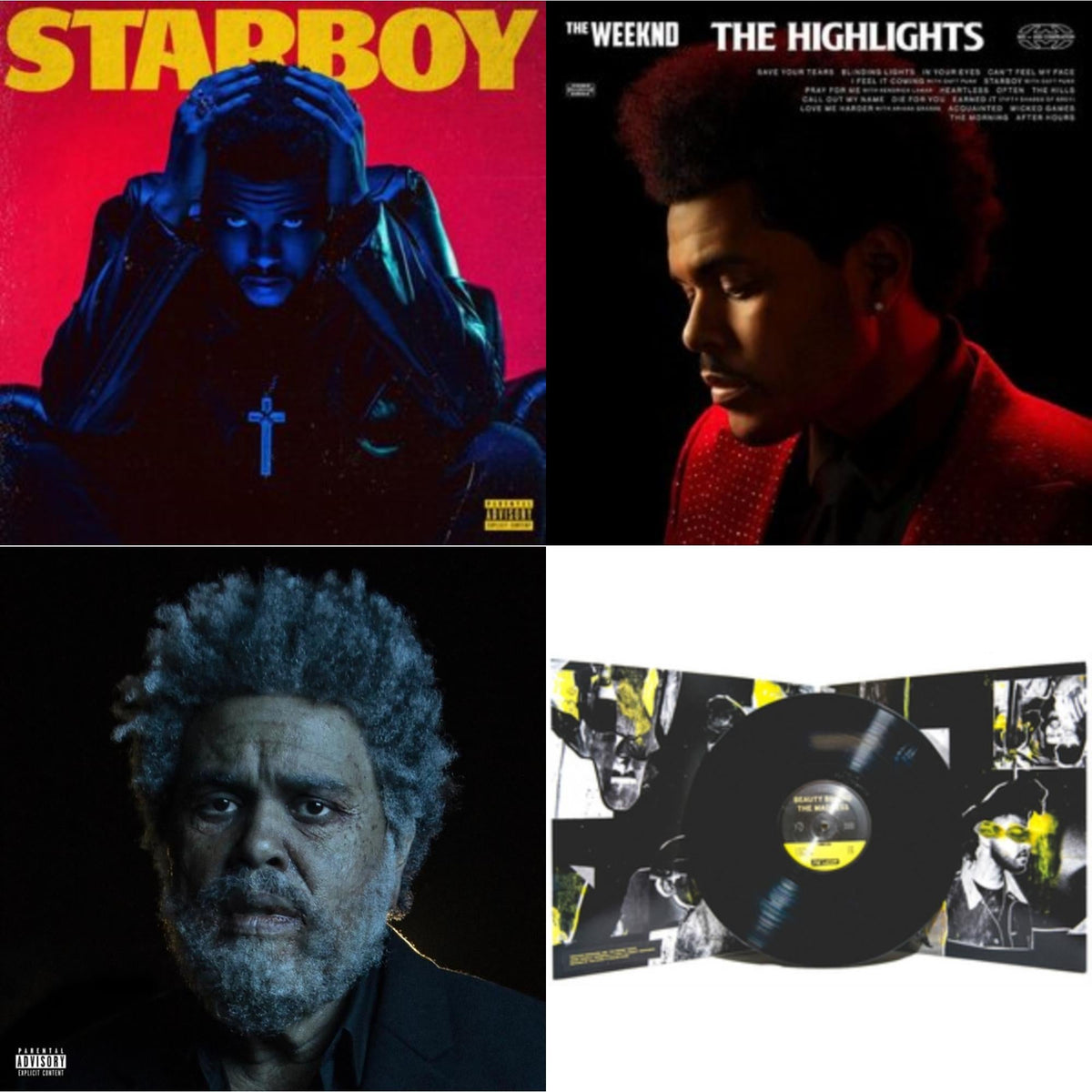 Highlights (2LP) & Dawn Fm (X) (2LP) & Beauty Behind The Madness (X) & Starboy (2LP/Translucent Red Vinyl/Gatefold)