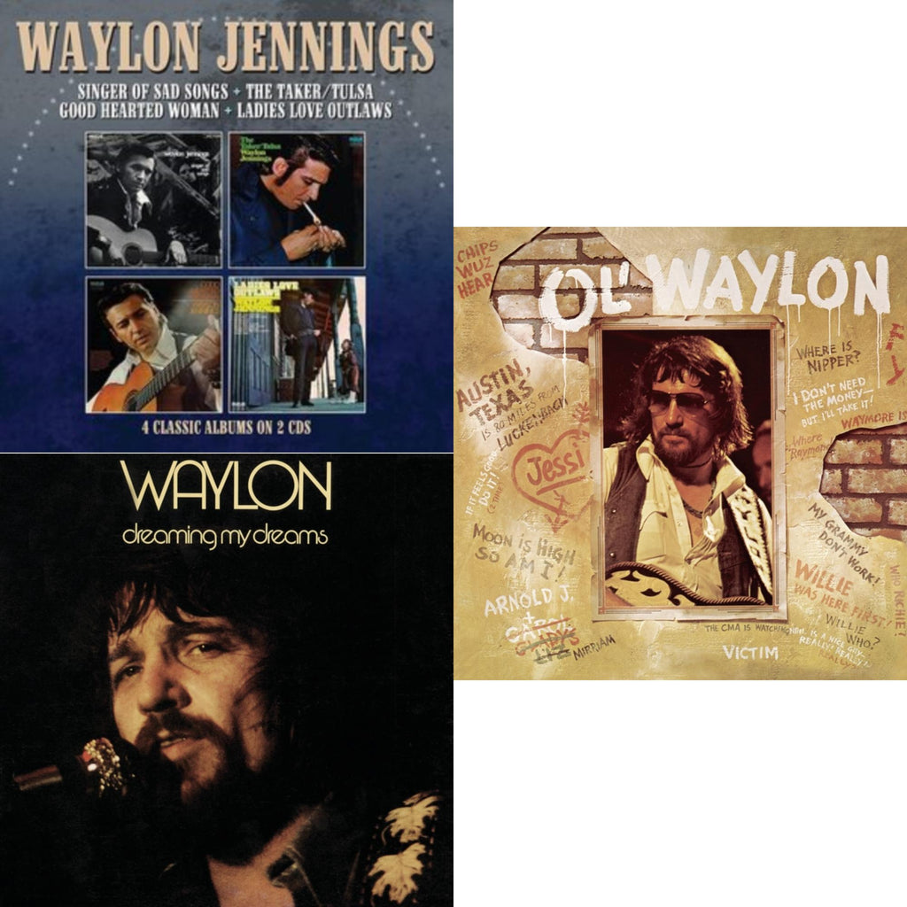 Waylon Jennings - Singer Of Sad Songs / The Taker-Tulsa / Good Hearted Woman / Ladies Love Outlaws & Dreaming My Dreams & Ol Waylon - CD Bundle
