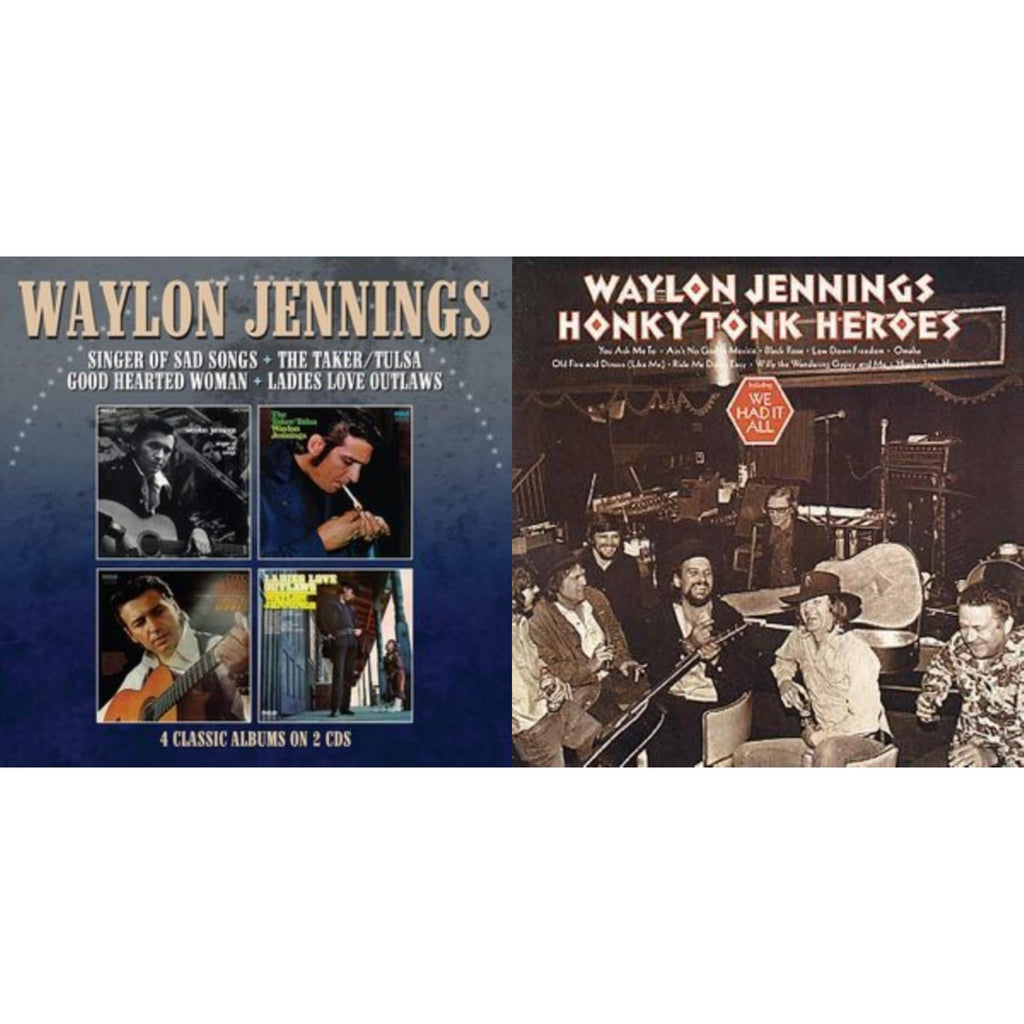Waylon Jennings - Singer Of Sad Songs / The Taker-Tulsa / Good Hearted Woman / Ladies Love Outlaws & Honky Tonk Heroes - CD Bundle