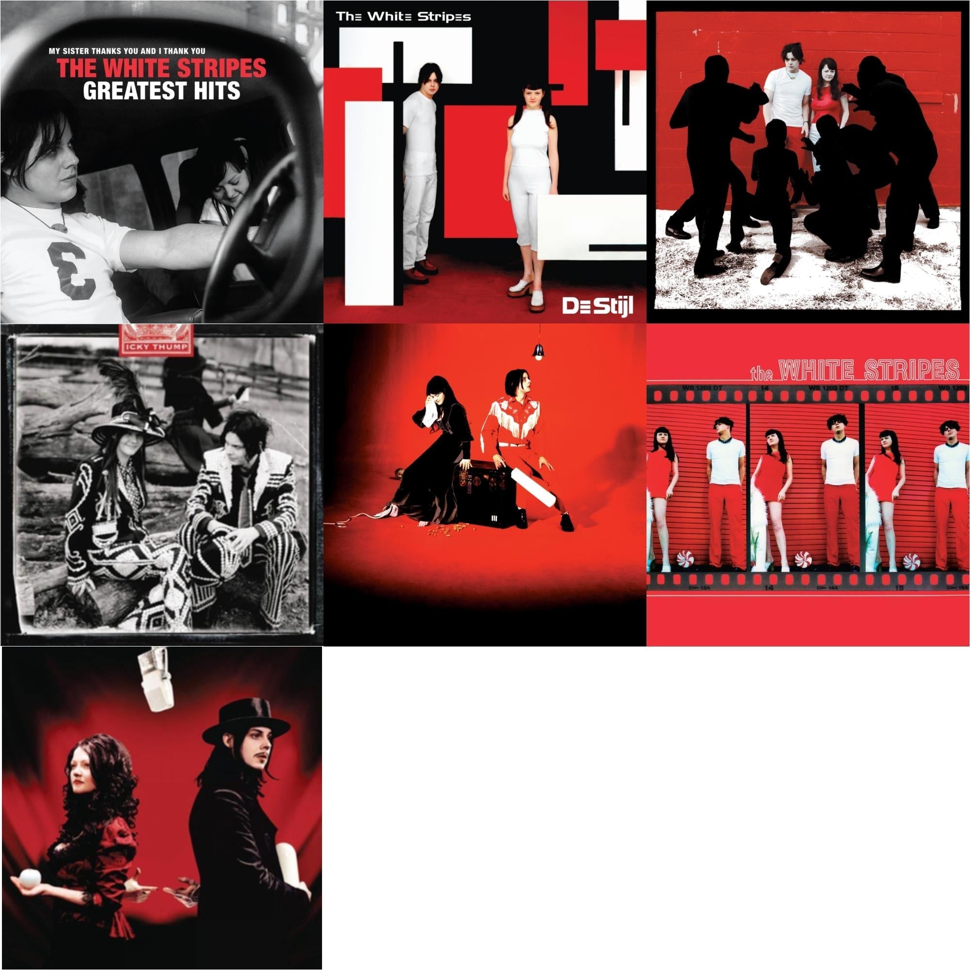 White Stripes - White Stripes Greatest Hits (2LP) & De Stijl & White Blood Cells (Reissue) & Icky Thump (2LP) & Elephant (2LP) & White Stripes & Get Behind Me Satan (2LP)