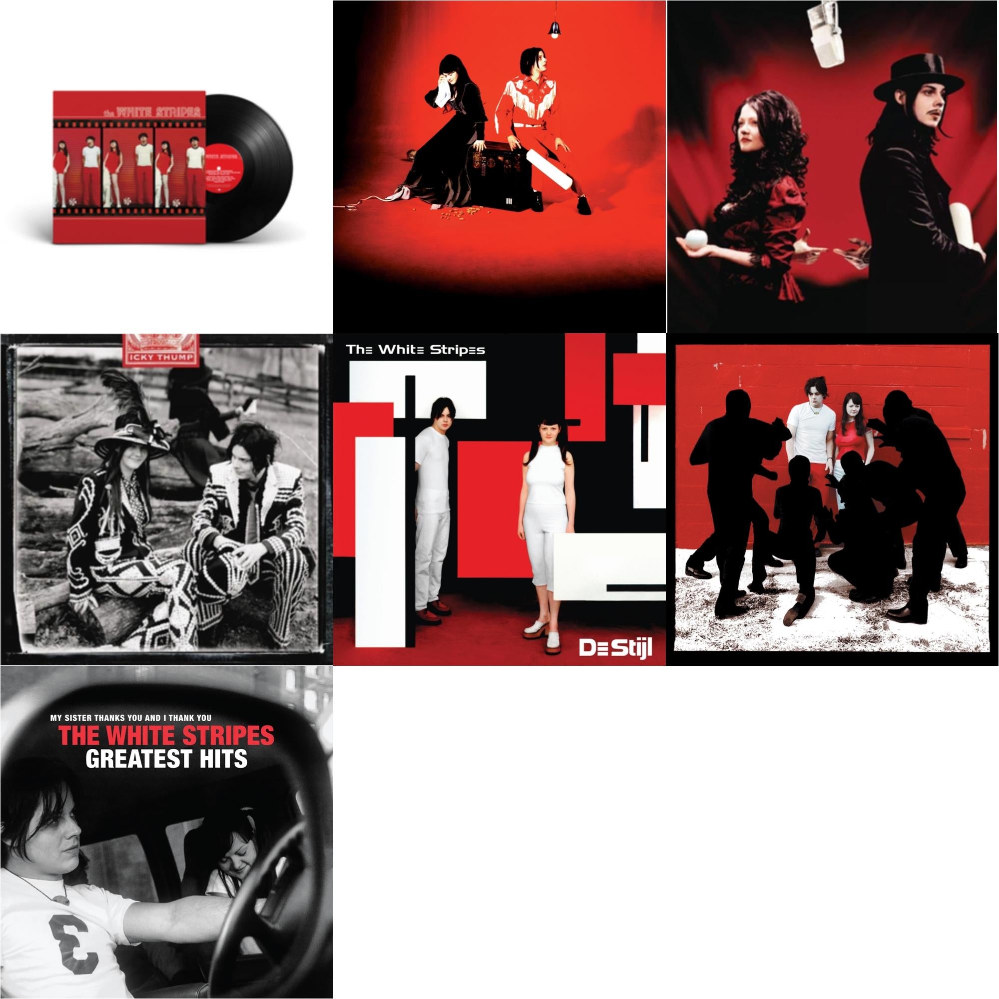 White Stripes & Elephant (2LP) & Get Behind Me Satan (2LP) & Icky Thump (2LP) & De Stijl & White Blood Cells (Reissue) & White Stripes Greatest Hits (2LP)