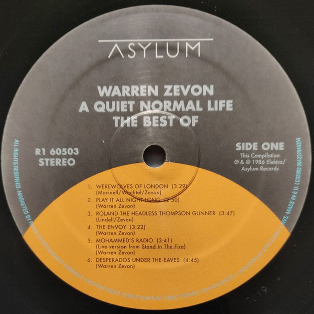 Warren Zevon – A Quiet Normal Life: The Best Of Warren Zevon (LP Vinyl) Vinyl Record