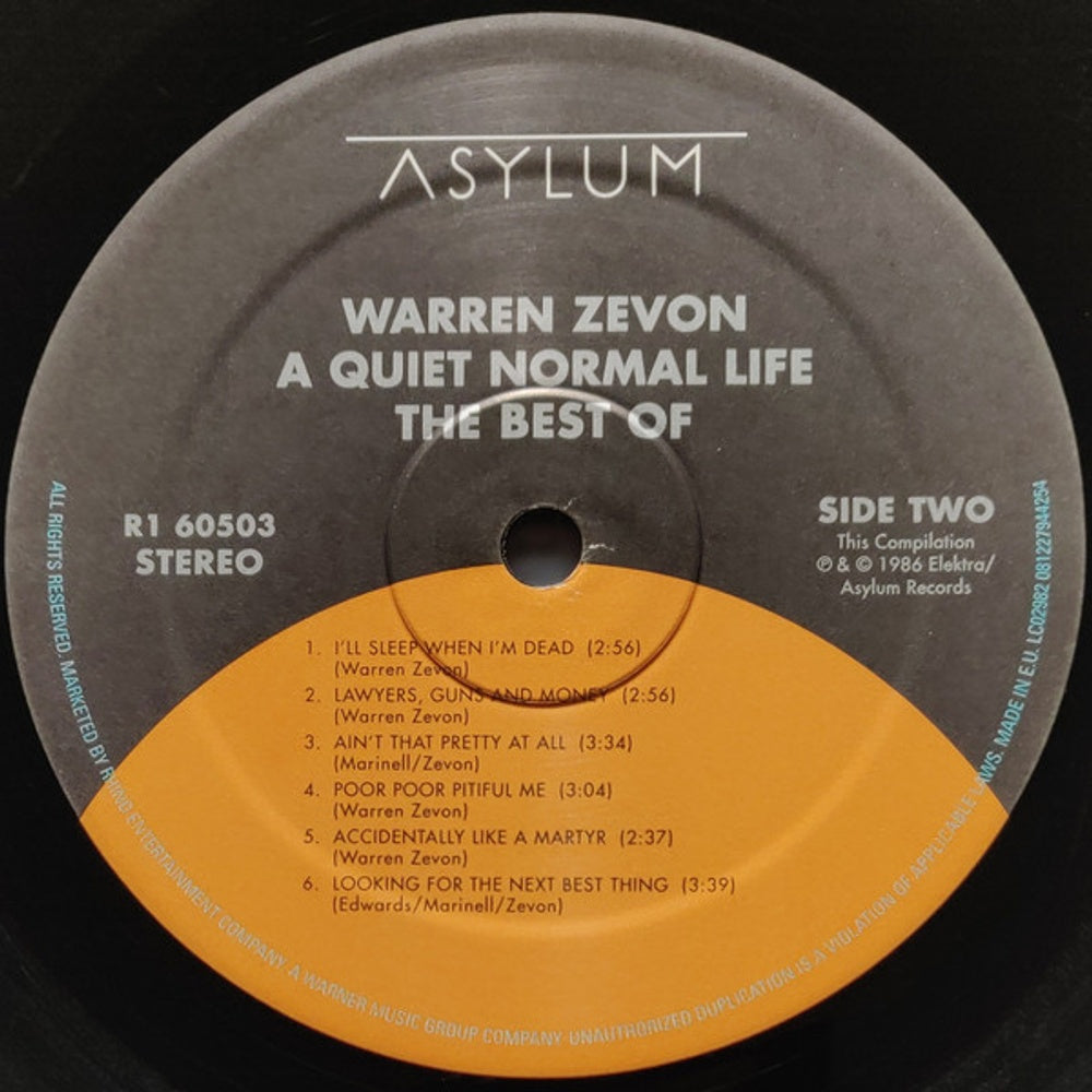 Warren Zevon – A Quiet Normal Life: The Best Of Warren Zevon (LP Vinyl) Vinyl Record