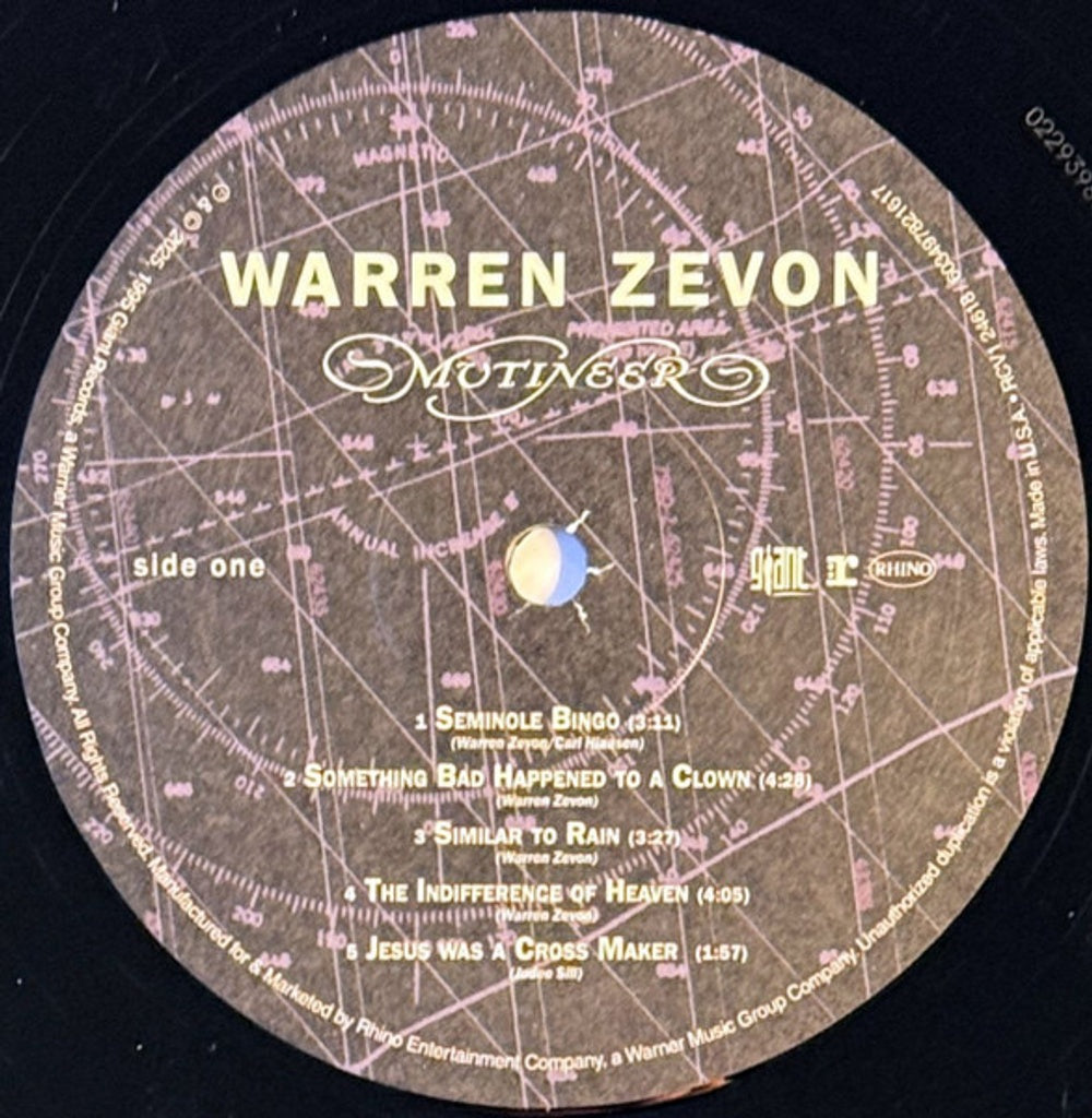 Warren Zevon – Mutineer (LP Vinyl) Vinyl Record