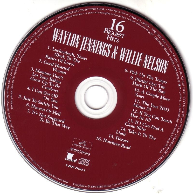 Waylon Jennings – 16 Biggest Hits Music CD