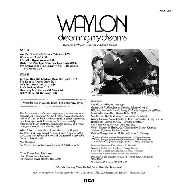 Waylon Jennings – Dreaming My Dreams Music CD