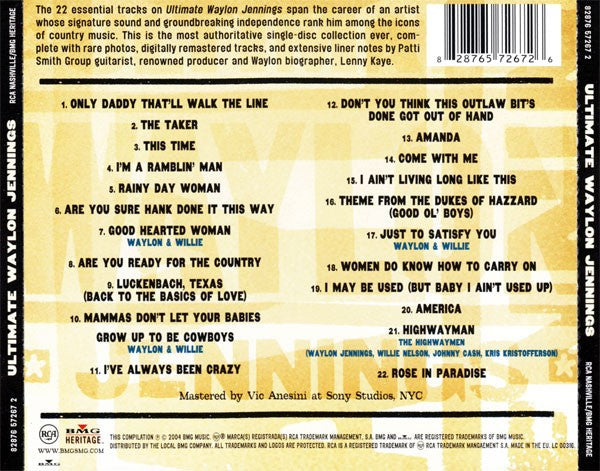 Waylon Jennings – Ultimate Waylon Jennings Music CD